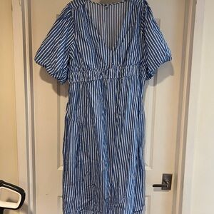 Maternity Old Navy Blue and White Striped Dress